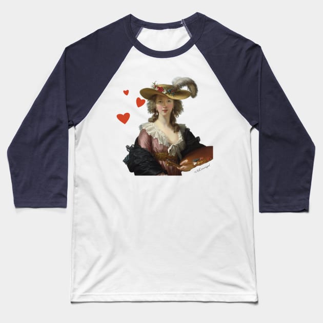 Vigée Le Brun Hearts Baseball T-Shirt by ArtCurious Podcast